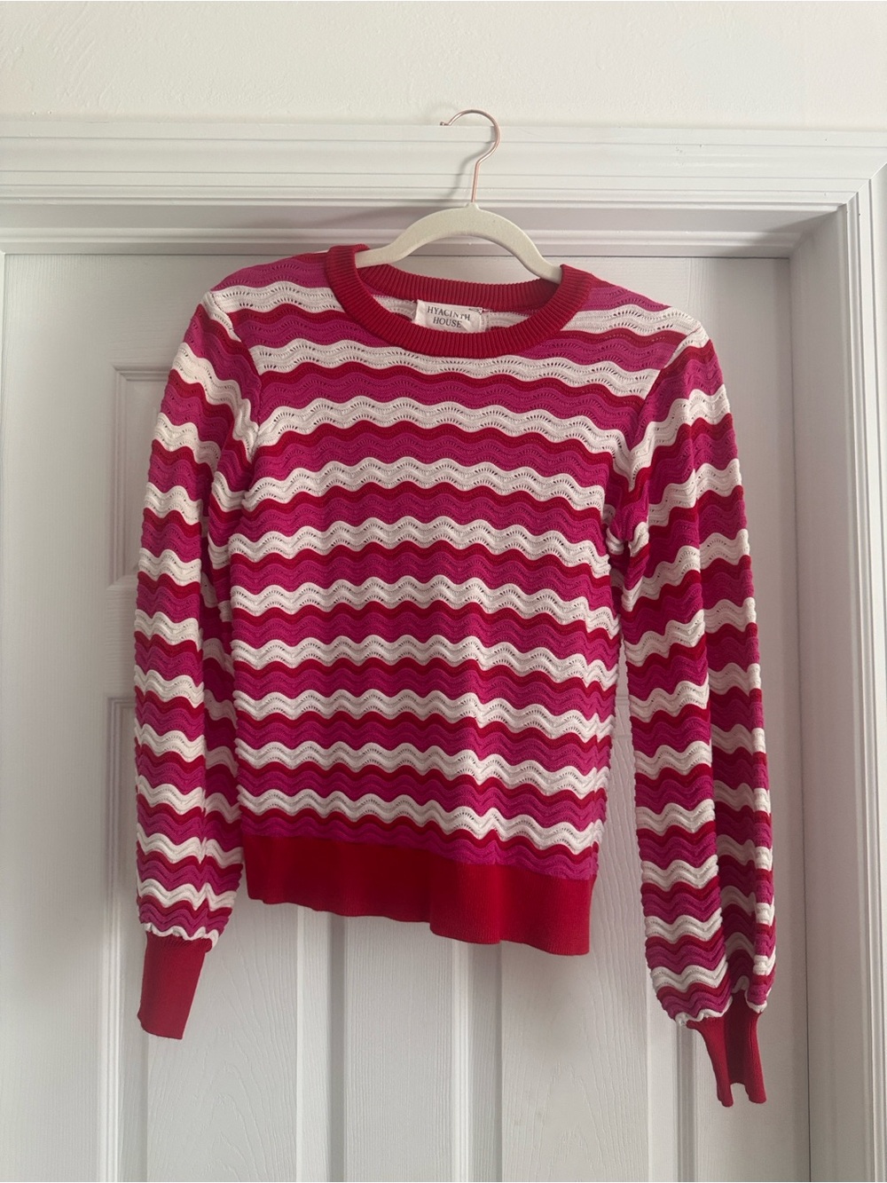 Hyacinth House Wavy Stripe Callie Crewneck Sweater